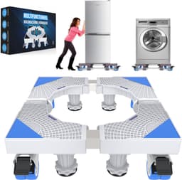 W&Z® Wasmachine verhoger met 4 wielen - Wasmachine Opbouwmeubel kast- 350kg - Wit — thumbnail 1