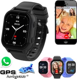 GPSHorlogeKids© - GPS horloge kind - smartwatch kinderen - WhatsApp - 4G videobellen - spatwaterdicht - SOS alarm - SMS - incl. SIM - Edge Zwart — thumbnail 1