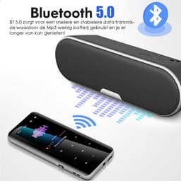 Gadgetplace MP3 speler met MP4 Videospeler - Incl. Oordopjes - Bluetooth 5.0 en 32GB geheugen - FM Radio, Spraakrecorder en E-book — thumbnail 2