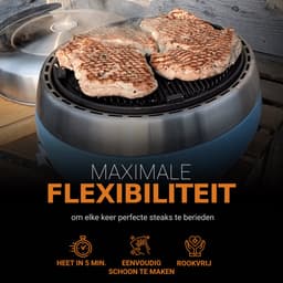 BBQ2GO Pro (zware grillplaat)- Rookvrije Houtskool Barbecue - Tafel BBQ - Geschikt voor 2 - 5 Personen - Draagtas - Metaal Zwart — thumbnail 3