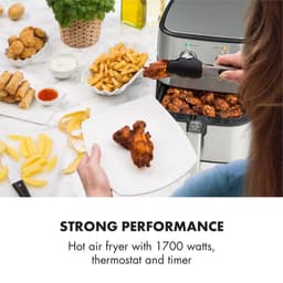 AeroVital heteluchtfriteuse 1700W 5,4 liter timer rvs zilver — thumbnail 6