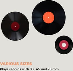Auna Platenspeler voor platen, USB-platenspeler met luidspreker, Platenspeler in retro-design, Audio Record Player, Moderne vinyl-speler, Krachtige platenspeler turntable — thumbnail 4