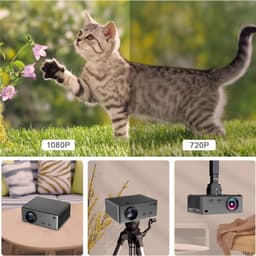 Mini Beamer - Streamen vanaf je telefoon - Input tot 4K - Bluetooth Audio - Projector - Mini Projector - HDMI - USB - Zwart - Smartphone - Draagbaar - Ingebouwde speaker — thumbnail 2