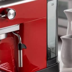 Cappuccino Koffiezetapparaat met manometer, compatibel met koffiepoeder en ESE-pads, 1300 W, inhoud 1,1 l, druk 15 bar, filter ½ kopjes - Rood — thumbnail 4