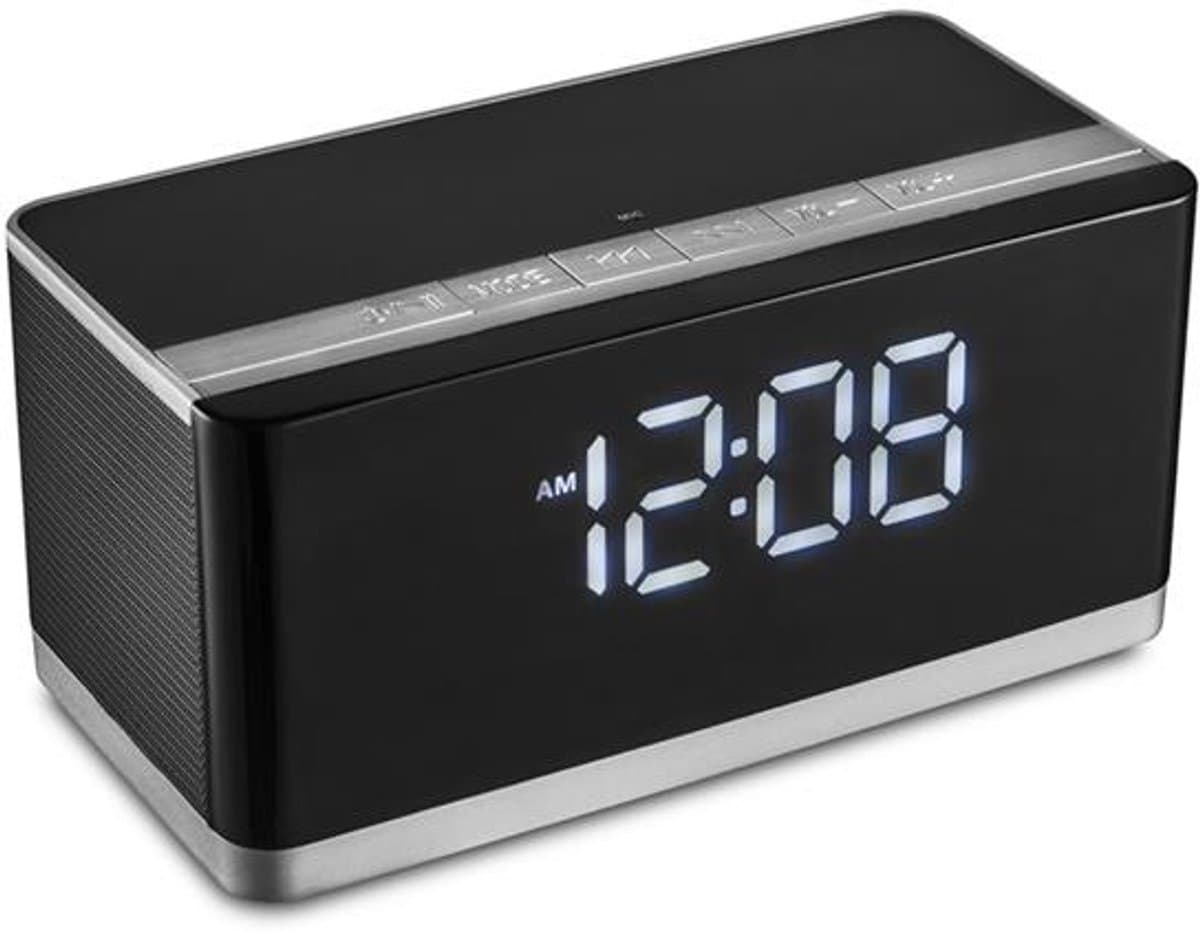 Platina Bluetooth Speaker met ingebouwde digitale Klok & FM 10W [43975] — afbeelding 1
