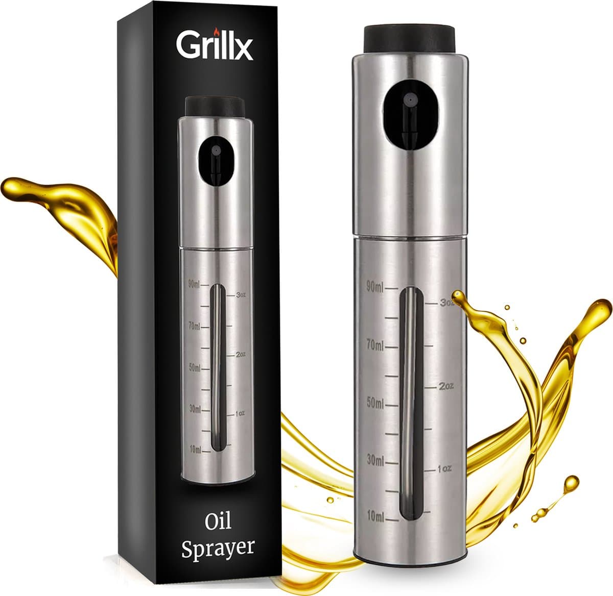 GrillX Olijfolie Sprayer - Luxe Olie Sprayer - Olijfolie Fles Verstuiver voor Keuken - Oliefles Cooking Spray - BBQ Accesoires - Airfryer — afbeelding 1