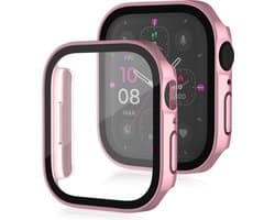 By Qubix - Hard case 40mm - Rosé goud - Geschikt voor Apple Watch 40mm hoesje - screenprotector - Bescherming iWatch - Bescherm hoesje
