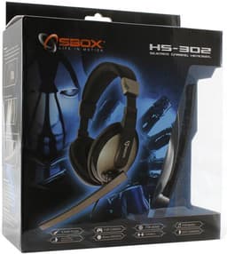 SBOX - HS-302 - hoofdtelefoon/headset - Bedraad Hoofdband Gamen - Zwart/ Grijs — thumbnail 3