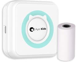 AyeKids Fotoprinter Printer - Bluetooth - Draadloos - Incl. 1 Rol Fotopapier - Mini Printer - Pocket Printer - Blauw