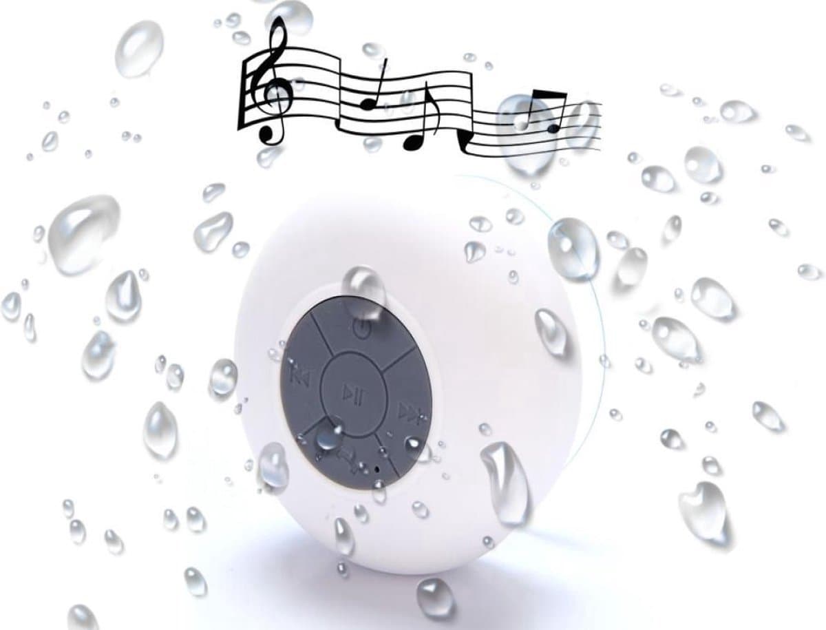 IGOODS Waterdichte Bluetooth Speaker  - met Zuignap - Ingebouwde microfoon - Bluetooth 3.0 - Badkamer & Douche Speaker - Wit — afbeelding 1