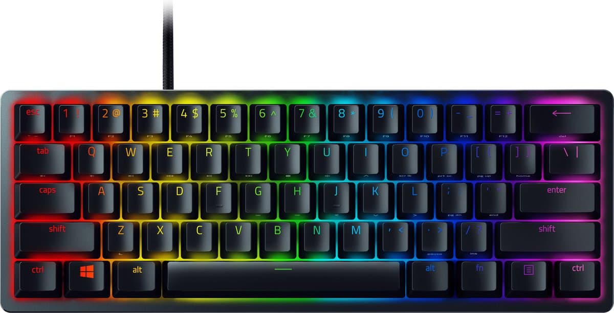 Razer Huntsman Mini - Gaming Toetsenbord - Lineaire Red Switch - RGB - 60% Layout - Qwerty - Zwart — afbeelding 1