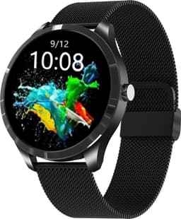 Belesy® Q9 Pro - Smartwatch Dames – Smartwatch Heren - Horloge - 1.28 inch - Kleurenscherm - Stappenteller - Bloeddruk - Hartslag - 75+ Wijzerplaten – Sporten – Staal - Zwart - Kerstcadeau — thumbnail 1