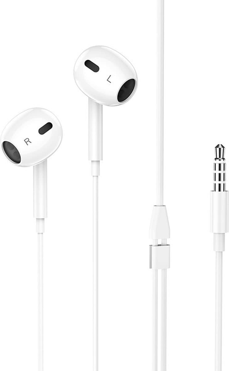 HOCO M1 Max Crystal - In Ear Oordopjes - Met draad en microfoon - 3,5mm Jack Aansluiting - Wit — afbeelding 1