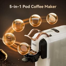 HiBREW H2B Koffiemachine - 5-in-1 - Nespresso, Dolce Gusto, K-Cup, ESE en Gemalen Koffie-WIT — thumbnail 3