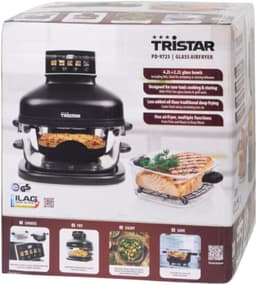 Tristar glazen airfryer 4.2 & 2.2 liter - Van frituren tot warmhouden -Minder olie nodig dan bij een normale frituur - Inclusief glazen schalen en grillrekken - Airfryer — thumbnail 2
