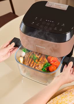 CREATE - Glazen heteluchtfriteuse van 6 L met vernevelingsfunctie - Mokka - AIR FRYER STUDIO CRYSTAL LARGE — thumbnail 3
