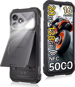 CUBOT Kingkong Dura - Robuuste Smartphone met Verwisselbare Batterij - 2 Stuks Inbegrepen - 6,88" 120 Hz - 20GB RAM - 128GB ROM - 5000mAh - IP68/IP69K - Android 16 - NFC - GPS - Zwart — thumbnail 1
