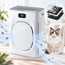 Lapamax Luchtreiniger met HEPAfilter H13 voor Huisdieren-Huisdiermodus-CADR 295 m³/u - Grote Luchtinlaat&Dubbelzijdige Filtratie -3-Laags Filtersysteem,Koolstoffilter & Wasbaar Voorfilter -25 dB Slaapstand-voor Woonkamer en Slaapkamer — thumbnail 1