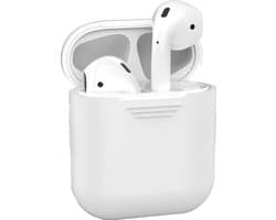 Hoesje - Geschikt voor Apple Airpods 2 - Siliconen Hoes met Clip - Silicone Case Cover - Transparant