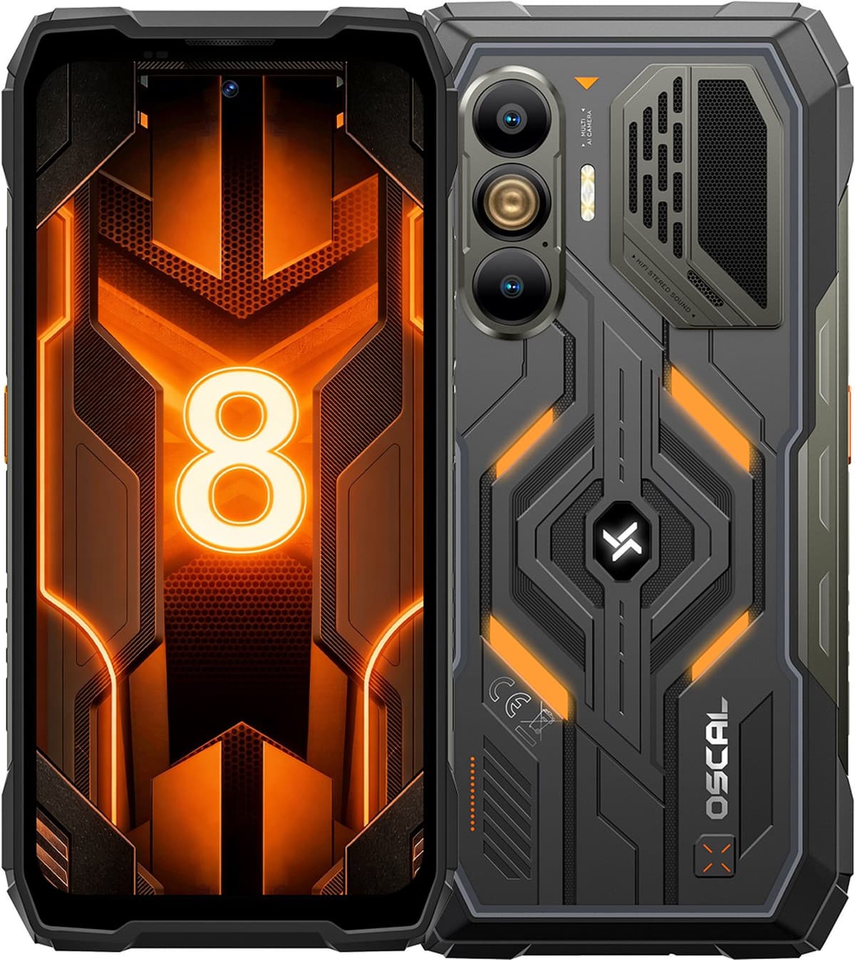 OSCAL PILOT 8 Robuuste Smartphone - Android 16 Robuuste Telefoon - 10000mAh - 48GB ROM - 256GB RAM - 6.83inch - 108MP - 50MP - 5G - WiFi7 - Wireless BT 6.0 - Zwart — afbeelding 1