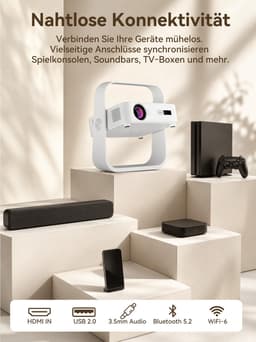 Beamer Draagbare Mini - 1500 Lumen Helderheid - 1080p Resolutie - LCD Scherm - Voor Thuisbioscoop En Presentaties — thumbnail 4