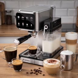 Espressomachine – 20 Bar – 2-in-1 Gemalen Koffie en Capsules – Automatische Melkopschuimer – 1350 W – 1,2 L — thumbnail 4