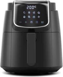 Airfryer – 4 Liter – 1500 W – LED-Touchscreen – 8 Kookprogramma’s – 35 tot 200 °C – Vaatwasserbestendig – Schudherinnering – Zwart — thumbnail 1