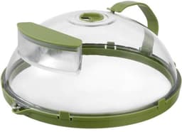 Magnetrondeksel - Voedselkap - Houdt de magnetron schoon - Ingebouwd hydratatiesysteem - 26 cm diameter - Groen — thumbnail 1