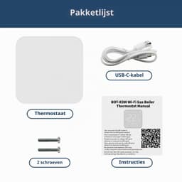 Slimme Thermostaat WiFi Draadloos - Programmeerbare Kamerthermostaat met Ontvanger - App- en Spraakbediening - Voor CV-Ketel en Vloerverwarming - Wit — thumbnail 3