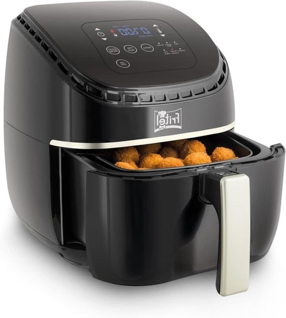 Digitale heteluchtfriteuse - Snackmaker Airfryer - Frituren met minder vet - 6 automatische functies - 3.2 Liter - Zilver Zwart — afbeelding 1
