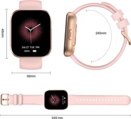 Sytifro Smartwatch Dames met 2 Verwisselbare Bandjes - Bluetooth Bellen - 1.83 Inch HD Scherm - Hartslagmeter - Slaapmonitor - Stappenteller - IP68 - Geschikt voor iOS & Android - Roségoud — thumbnail 5