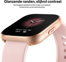 Sytifro Smartwatch Dames met 2 Verwisselbare Bandjes - Bluetooth Bellen - 1.83 Inch HD Scherm - Hartslagmeter - Slaapmonitor - Stappenteller - IP68 - Geschikt voor iOS & Android - Roségoud — thumbnail 4