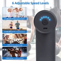 Massage Gun Compact - Spiermassage Apparaat - Percussie Massage - 6 Standen - 4 Opzetstukken - Type-C Opladen - Met Opbergcase - Voor Sport en Herstel — thumbnail 3