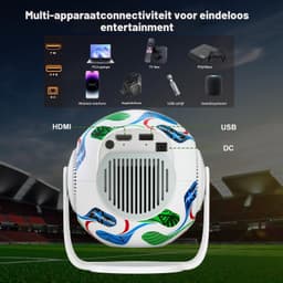 Mini Beamer Draagbaar - 290 ANSI Lumen - LCD Scherm - 1280 x 720 Resolutie - Wi-Fi 6 En Bluetooth - Voor Thuisbioscoop En Gaming — thumbnail 2