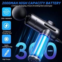 Massagepistool voor diepe weefselmassage met 99 instelbare standen, 8 massagekoppen, lcd-touchscreen, om spierpijn te verlichten — thumbnail 2