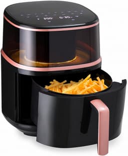 Airfryer Met Stoomfunctie - 7,5 Liter - 1500 W - 16 Kookprogramma’s - Touchscreen - Instelbare Temperatuur - Timer - Vaatwasserbestendige Onderdelen - Zwart — thumbnail 3