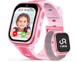 Ralio R5 Plus gps horloge kind 4G met HD Camera - Smartwatch kinderen met simkaart - 1.83 Inch HD Curved Display - 800mAh - GPS Tracker - Videobellen - SOS Noodoproep - Voor Jongens en Meisjes - Roze/Zwart/Blauw