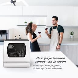 TYR® Mini Vaatwasser - Vrijstaande Vaatwasser - Afwasmachine - Wit - 43cm x 43cm x 46cm — thumbnail 4