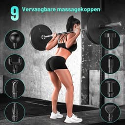 Massage Gun, Massagepistool, 99 Standen, 9 Massagekoppen, groen — thumbnail 3