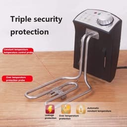 Elektrische friteuse - Friteuse met mand - Voor thuis frituren - Met verstelbare temperatuur - 3 liter - Rood — thumbnail 2