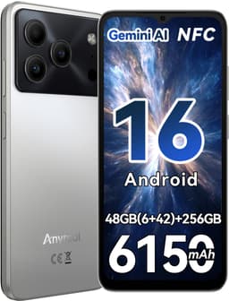 Anyreal Note 56 Plus Smartphone - 6,56 Inch - 48GB(6+24) RAM - 256GB ROM - 6150 mAh - Android 16 - Gemini AI - NFC GPS - Zilver — thumbnail 1