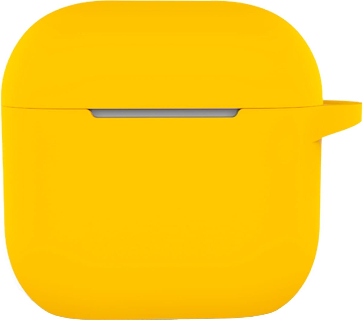 Hoesje - Geschikt voor Apple AirPods 5 - met Clip - Siliconen Hoes - Silicone Case Cover - Geel — afbeelding 1