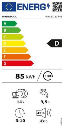 Whirlpool WIO3T133PFE – Inbouw Vaatwasser – Volledig Geïntegreerd – 60 cm – 14 Couverts – 43 dB – PowerClean Pro – NaturalDry — thumbnail 2