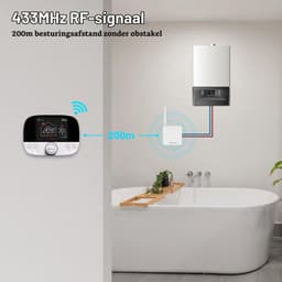 Intelligente wifi-thermostaat voor gasboiler, T9W RF kamerthermostaat met -ontvanger, programmeerbaar, wandmontage, compatibel met en Google — thumbnail 2
