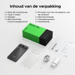 DOOGEE Note 60 - 4G Dual SIM Smartphone - Android 16 -32 GB RAM + 128 GB ROM / 2 TB TF - UNISOC T7225 - 6150 mAh - 8,5 mm ultraslank - 6,56 inch HD+ - 13 MP + 5 MP- NFC - Vingerafdruk - Gezichtsherkenning -Zwart — thumbnail 3