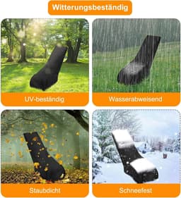SnelShoppen - Waterproof Grasmaaier Hoes 420D Oxford Tuin Grasmaaier Bescherming met Trekkoord Zwart 186x102x66 cm — thumbnail 3