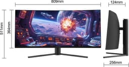Gaming Monitor Gebogen - 34 Inch Ultrawide - 3440 x 1440 Resolutie - 180 Hz Verversing - VA Paneel - Zwart — thumbnail 4