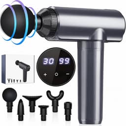 Massagepistool - 30 Snelheidsstanden - 6 Massagekoppen - LCD-Display - Voor Spiermassage en Herstel - Draagbaar Spiermassageapparaat — thumbnail 1