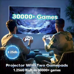 ECTEATOY® Mini Beamer – HD Smart Projector met WiFi 6 & Bluetooth 5.4 – 4K Support – Inclusief 2 Game Controllers (64GB TF Card & 15.000+ Retro Games) – Wit — thumbnail 5