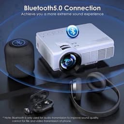 Yowhick - Beamer - Projector Beamer - Mini Meamer - 1080P - Automatische focus - met WiFi - 5G+2.4G Wireless Connection - Wit — thumbnail 3